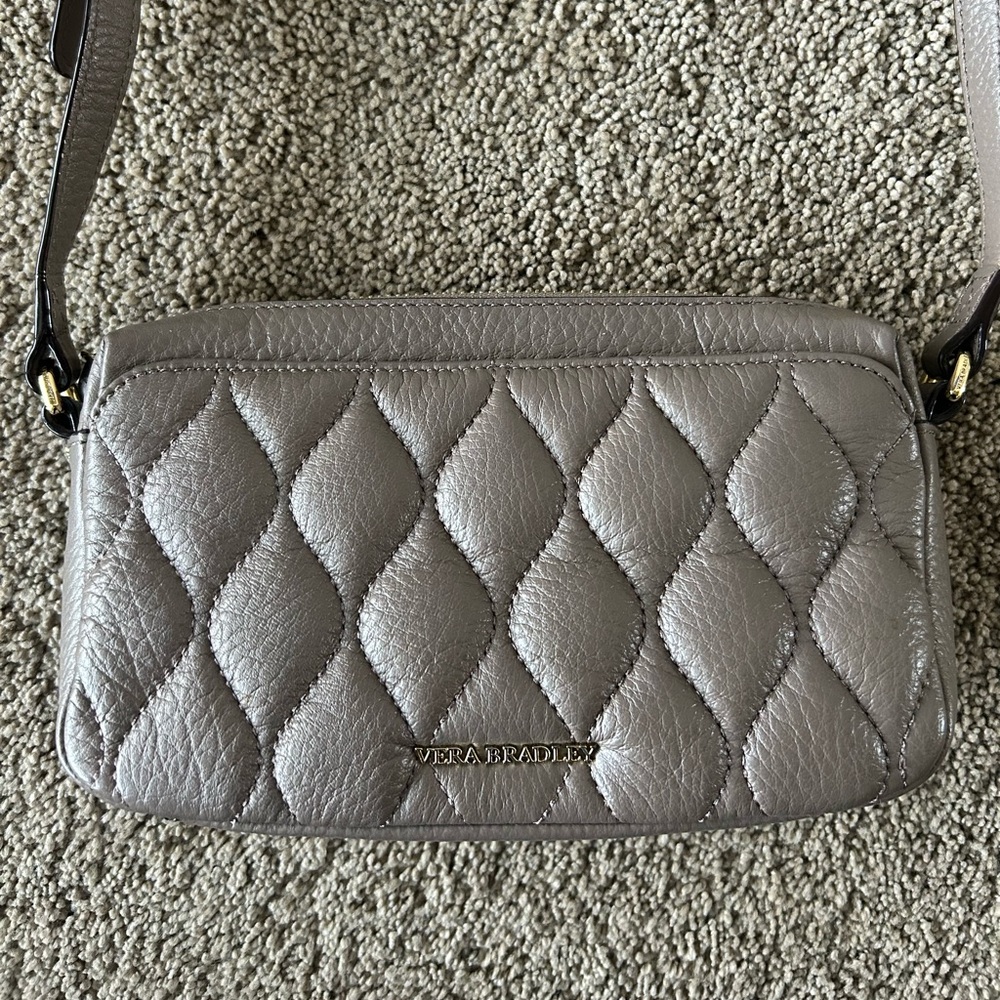 Vera Bradley Silver Quilted Crossbody Bag